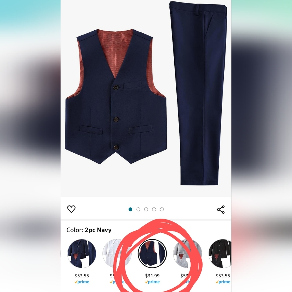 Toddler Boys 2 Piece Suit + Sweater 5T/XS